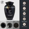 Personalized Custom Human Cremation Urn For Adult Ashes Men & Woman - Engraved Aluminum Urn with Memorial Floral 3, Name and Date - Vessel for Human Remains Up to 200 Lbs | Polished Silver Rim view 3