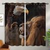 18TH CROZY Animal Blackout Curtains for Girls Boy Home Decor, Africa Lion Eagle Majestic Jungle King Grommet Thermal Insulated Drapes Darkening Window Curtain for Bedroom Living Room, 72 x 63 Inch view 2