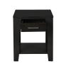 Bruno 20" Ash Gray Wooden End Table with Tempered Glass Top and Drawer view 4