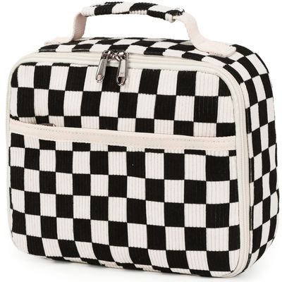Bluboon Kids Girls Lunch Bag Insulated Lunch Box for school Corduroy Lunch Cooler Organizer School Kids Lunch Tote