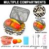 Bluboon Kids Girls Lunch Bag Insulated Lunch Box for school Corduroy Lunch Cooler Organizer School Kids Lunch Tote view 2