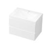29'' Wall Mounted Single Bathroom Vanity in Gloss White with White Solid Surface Vanity Top view 4