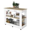GOWE Rockaway 2-Drawer 2-Shelf Kitchen Island White and Light Oak view 3