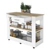 GOWE Rockaway 2-Drawer 2-Shelf Kitchen Island White and Light Oak view 4