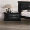 1pc Modern Glam Style Two Drawers Nightstand Black Finish Solid Wood Crystal-Like Button Tufted view 2