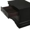 1pc Modern Glam Style Two Drawers Nightstand Black Finish Solid Wood Crystal-Like Button Tufted view 3