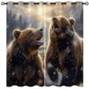 18TH CROZY Bear Blackout Curtains for Girls Boy Home Decor, Rustic Wildlife Forest Animal Hunting Grommet Thermal Insulated Drapes Darkening Window Curtain for Bedroom Living Room, 72 x 63 Inch view 1