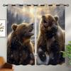 18TH CROZY Bear Blackout Curtains for Girls Boy Home Decor, Rustic Wildlife Forest Animal Hunting Grommet Thermal Insulated Drapes Darkening Window Curtain for Bedroom Living Room, 72 x 63 Inch view 2