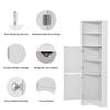 Tall Bathroom Corner Cabinet, Freestanding Storage Cabinet with Doors and Adjustable Shelves, MDF Board, White view 4
