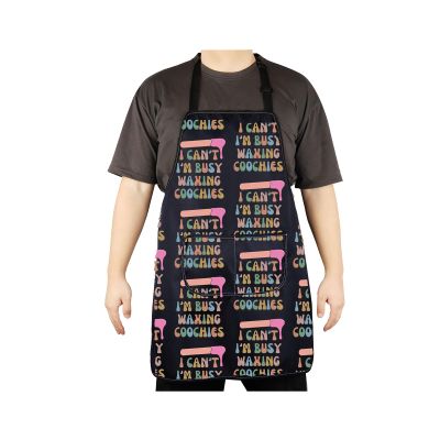 CENWA Funny Brazilian Waxing Specialist Apron I Can't I'm Busy Waxing Coochies Wax Boss Cosmetologist Apron Gift (Busy Waxing Apron)