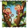 18TH CROZY Funny Monkey Blackout Curtains for Girls Boy Home Decor, Cute Nature Forest Wildlife Animals Grommet Thermal Insulated Drapes Darkening Window Curtain for Bedroom Living Room, 42 x 63 Inch view 1