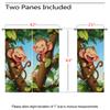 18TH CROZY Funny Monkey Blackout Curtains for Girls Boy Home Decor, Cute Nature Forest Wildlife Animals Grommet Thermal Insulated Drapes Darkening Window Curtain for Bedroom Living Room, 42 x 63 Inch view 3