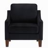 GOWE Modern Armchair, Living Room Single Seat Sofa Chair with Wooden Legs, Upholstered Velvet Accent Chair for Living Room, Bedroom,Black view 2