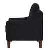 GOWE Modern Armchair, Living Room Single Seat Sofa Chair with Wooden Legs, Upholstered Velvet Accent Chair for Living Room, Bedroom,Black view 4