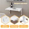 Fold-Down Workbench Folding Wall Table - L40 60 70 80 90 100 120cm, Wall Mounted Drop-Leaf Table, Foldable Shelf with Brackets, Floating Laptop Computer Desk (Size : L50xW30cm/L20xW12in) view 4