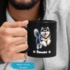 Alaskan Malamute Dog Cups, Cute Alaskan Malamute Dog Tea Mug, Personalized Alaskan Malamute Dog Mugs With Name Gifts, Dog Owner Black Travel Mug 11oz 15oz, Alaskan Malamute Dog Dad Mom Mugs Gift view 2