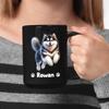 Alaskan Malamute Dog Cups, Cute Alaskan Malamute Dog Tea Mug, Personalized Alaskan Malamute Dog Mugs With Name Gifts, Dog Owner Black Travel Mug 11oz 15oz, Alaskan Malamute Dog Dad Mom Mugs Gift view 3