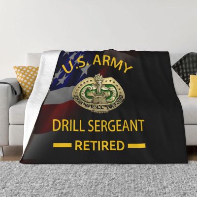 Rqwaaed Us Drill Sergeant Retired Cozy Up with Our Ultra-Soft Fleece Blanket - Perfect for Home and Travel 60"x50"