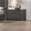 1pc Contemporary Nightstand End Table with Two Storage Drawers Brown Gray Finish Bedroom Wooden Furniture view 1