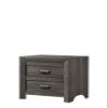 1pc Contemporary Nightstand End Table with Two Storage Drawers Brown Gray Finish Bedroom Wooden Furniture view 2