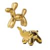 SHIDXIB 2Pcs Gold Home Decor Balloon Figurine Small Ceramic Animal Elephant and Dog Statue Handmade Sculpture Ornament view 1