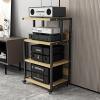AErosx Media Storage Cabinet, Corner TV Cabinet, Audio Video Media Stand Cabinet with 4 Shelves, Modern AV Cabinet, Storage for Entertainment Stereo Component view 3