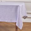 Solino Home Linen Striped Tablecloth 60 x 108 Inch - 100% Pure Linen Lavender and White Table Cloth for Rectangle Tables - Narrow Stripe, Machine Washable Tablecloth for Valentines, Spring, Easter view 2