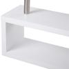 GOWE 360 Degree Rotating Corner Computer Desk, L Shaped Desk, Home Office Workstation with 3-Tier Storage Shelves, White view 3