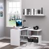 GOWE 360 Degree Rotating Corner Computer Desk, L Shaped Desk, Home Office Workstation with 3-Tier Storage Shelves, White view 4
