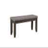 1Pc Modern Bench Tufted Upholstery Tapered Wood Legs Bedroom Living Room Furniture Gray Linen Finish view 1