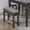 1Pc Modern Bench Tufted Upholstery Tapered Wood Legs Bedroom Living Room Furniture Gray Linen Finish view 3