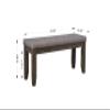 1Pc Modern Bench Tufted Upholstery Tapered Wood Legs Bedroom Living Room Furniture Gray Linen Finish view 4