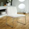GOWE White Color Leatherette 2pcs Dining Chairs Chrome Metal Legs Dining Room Side Chairs view 1
