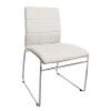 GOWE White Color Leatherette 2pcs Dining Chairs Chrome Metal Legs Dining Room Side Chairs view 2
