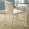GOWE White Color Leatherette 2pcs Dining Chairs Chrome Metal Legs Dining Room Side Chairs view 3