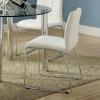 GOWE White Color Leatherette 2pcs Dining Chairs Chrome Metal Legs Dining Room Side Chairs view 4