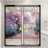 Dunmat Beautiful Garden Window Privacy Film Watercolor Tree Lavender Landscape Stained Glass Window Coverings Self-Adhesive Glass Sticker Frosted Window Film for Home Office 17.7Wx23.6L-inch x2 Pcs view 1