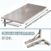 Folding Drop-Leaf Wall Table, Fold Down Dining Table, Wall Mounted Breakfast Bar Table Stainless Steel, Floating Laptop Computer Desk, Foldable Laundry Shelf (Size : L40xW25cm/L16xW10in) view 2