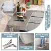 Folding Drop-Leaf Wall Table, Fold Down Dining Table, Wall Mounted Breakfast Bar Table Stainless Steel, Floating Laptop Computer Desk, Foldable Laundry Shelf (Size : L40xW25cm/L16xW10in) view 3