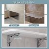 Folding Drop-Leaf Wall Table, Fold Down Dining Table, Wall Mounted Breakfast Bar Table Stainless Steel, Floating Laptop Computer Desk, Foldable Laundry Shelf (Size : L40xW25cm/L16xW10in) view 4