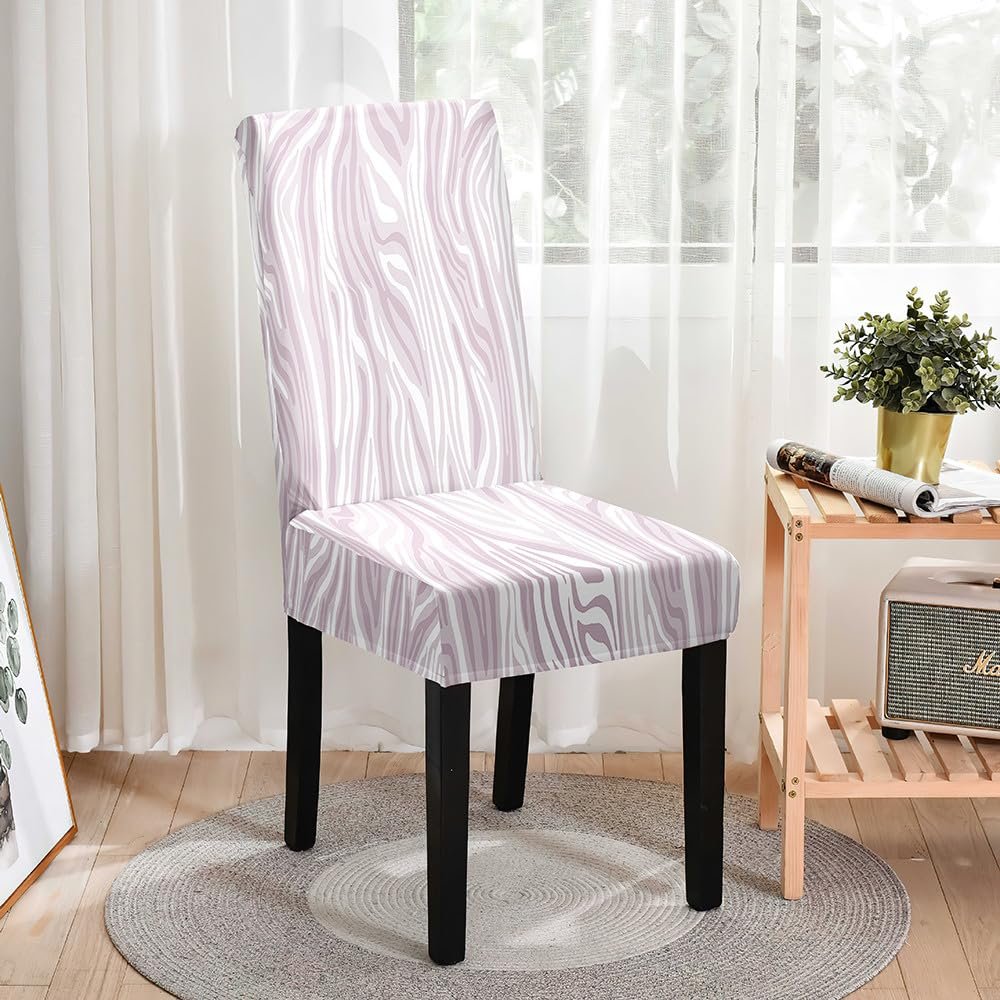 Hixingo Stretch Spandex Chair Covers Zebra Print Chair Cover, Washable Dining Room Chair Covers, Chair Slipcovers Removable for Home or Party (Set of 1,Zebra Print 5)