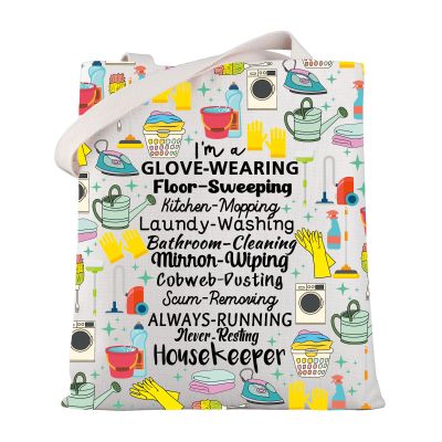 WSNANG Housekeeper Gifts Housekeeper Canvas Tote Bag Cleaning Lady Reusable Shopping Bag Housekeeper Appreciation Gifts (Housekeeper TB)