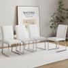GOWE Set of 4 Dining Chairs, White Dining Chair Set, PU Material high backrest Seats and Sturdy Leg Chairs, Suitable for Restaurants, Kitchens, Living Rooms view 1