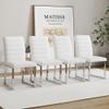 GOWE Set of 4 Dining Chairs, White Dining Chair Set, PU Material high backrest Seats and Sturdy Leg Chairs, Suitable for Restaurants, Kitchens, Living Rooms view 2