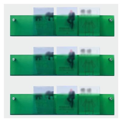 Brochure Holder Wall Mount Wall Mounted Magazine Rack Acrylic Green 2-Pack, Clear Brochure Display Rack Holder for Magazine/Document/Books, Hanging Organizer Storage Shelf for Schools/Office/Living Ro