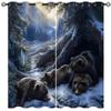18TH CROZY Forest Bear Blackout Curtains for Girls Boy Home Decor, Rustic Farmhouse Wildlife Animal Grommet Thermal Insulated Drapes Darkening Window Curtain for Bedroom Living Room, 72 x 63 Inch view 1