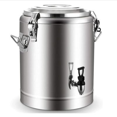 304 Stainles Steel Insulated Double Layer Beverage Dispenser, Thermos Container with Spigot, for Coffee, Cold Milk, Water, Juice(Size:100L)