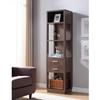 GOWE Media Tower, Display Storage Cabinet with Two Drawers and Open Shelving- Walnut Oak view 1