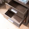 GOWE Media Tower, Display Storage Cabinet with Two Drawers and Open Shelving- Walnut Oak view 2