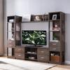 GOWE Media Tower, Display Storage Cabinet with Two Drawers and Open Shelving- Walnut Oak view 3